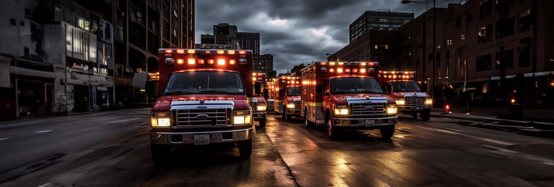 Line of Ambulances