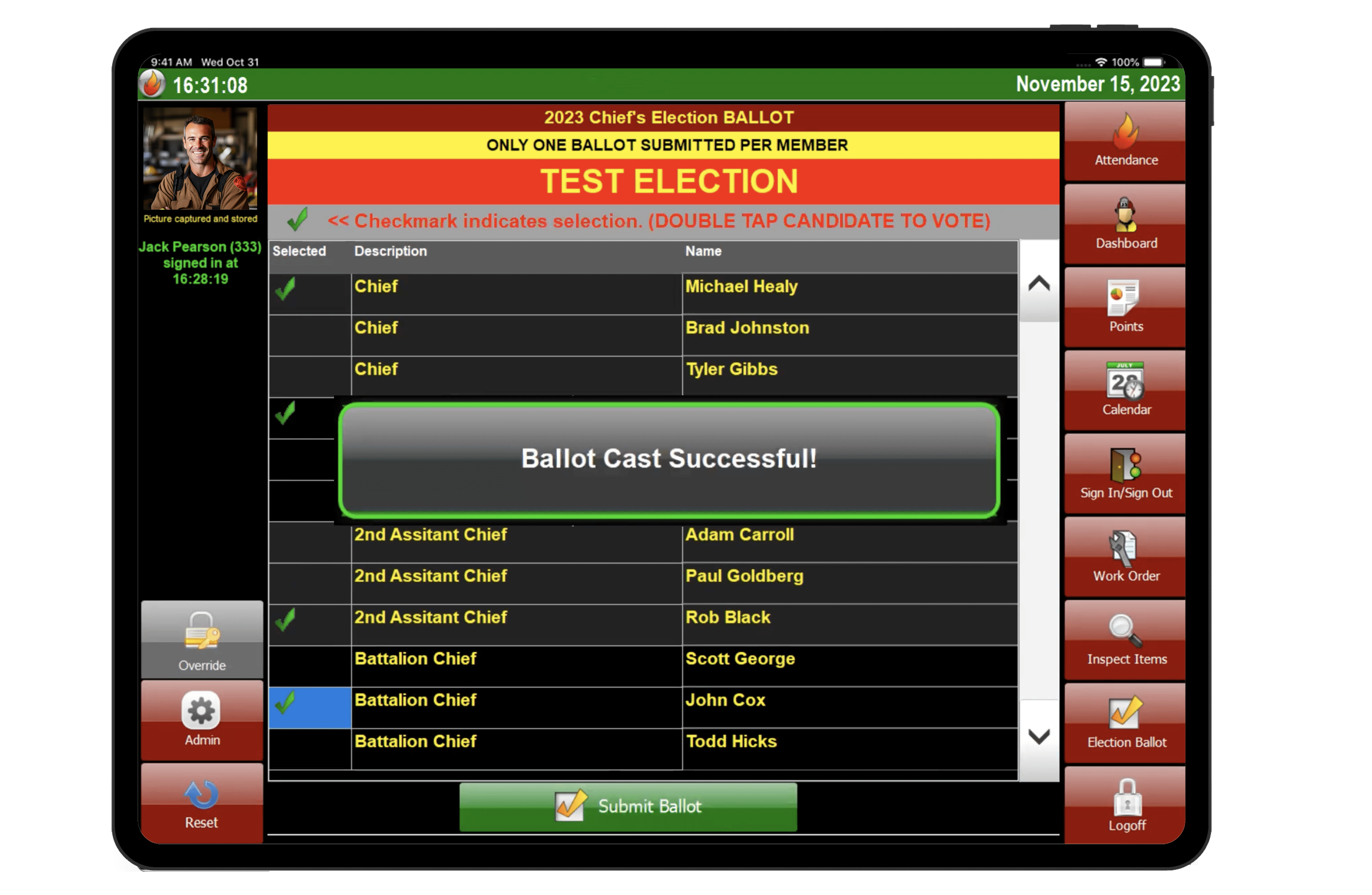 Kiosk iPad Ballot Cast