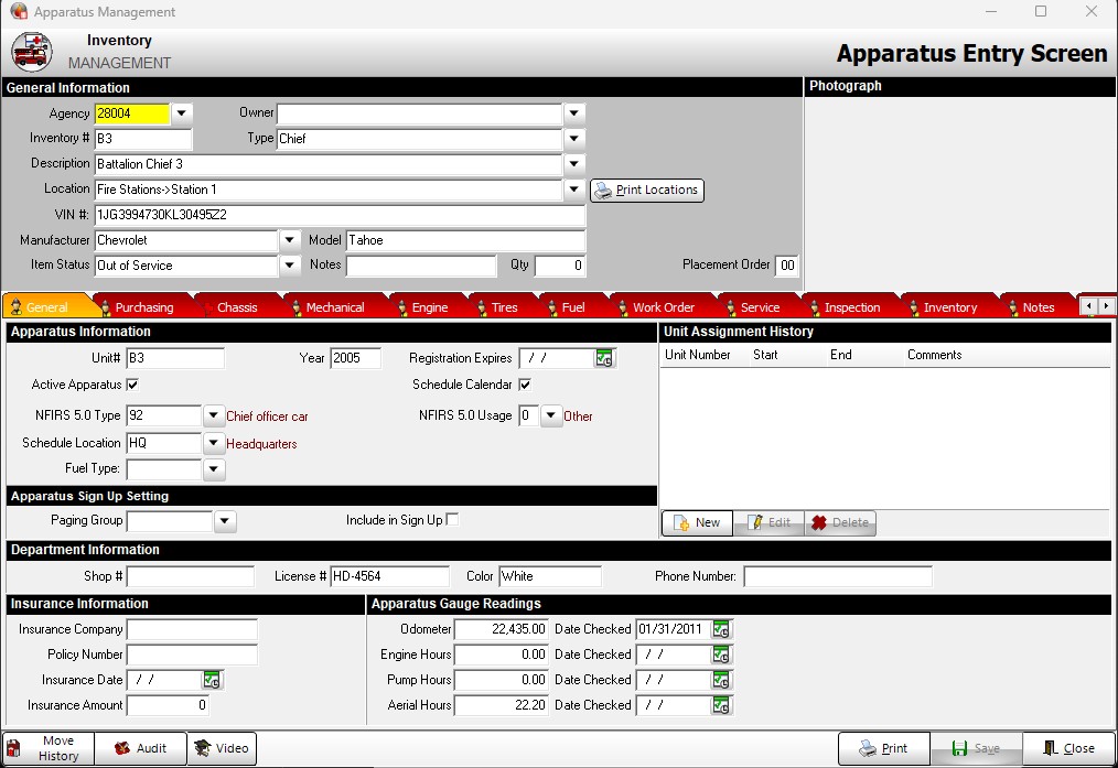 Asset Management Station Inventory