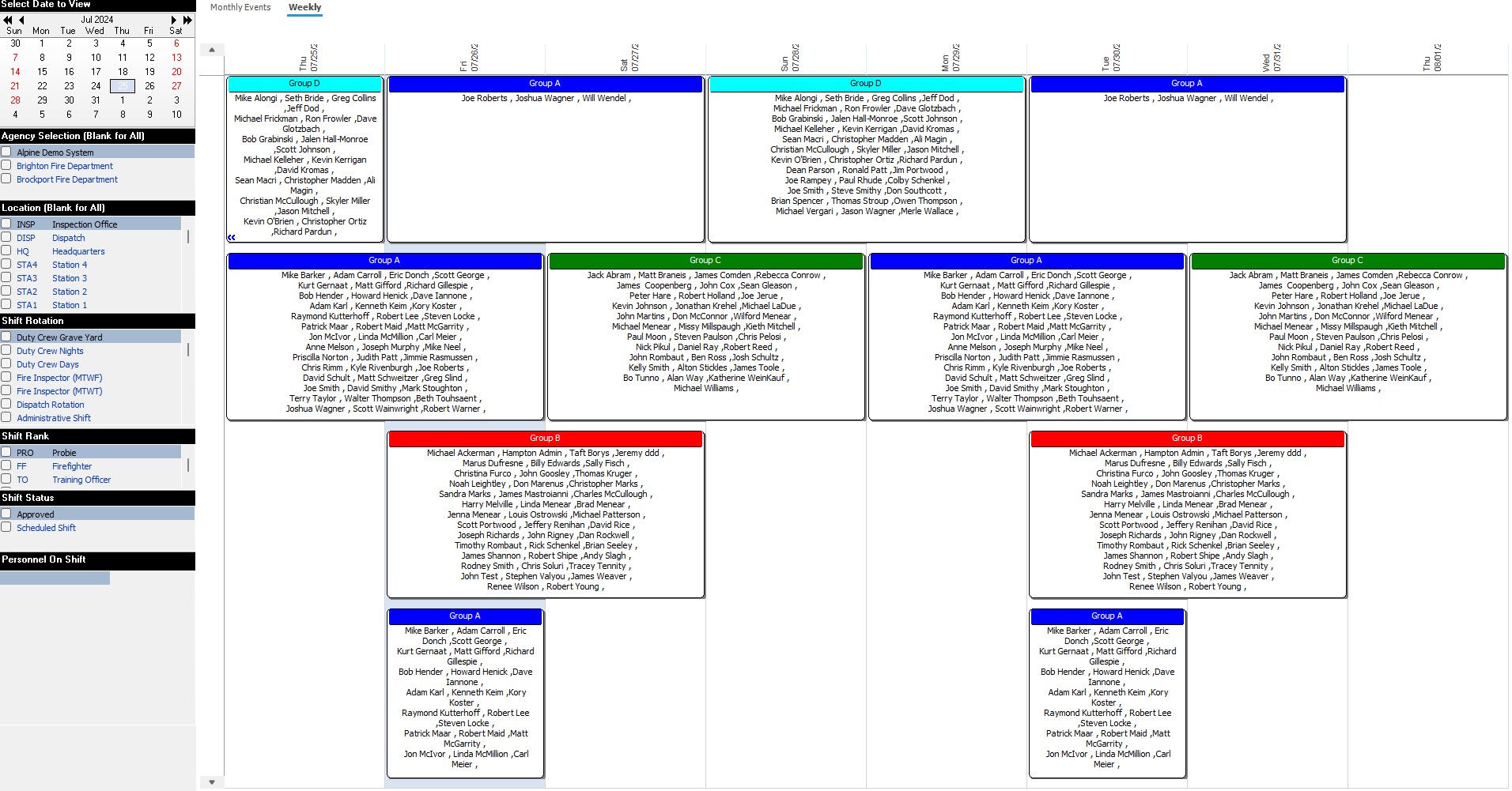 Reporting Personnel Scheduling 2